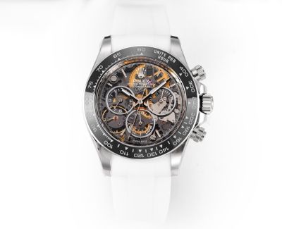 Rolex Daytona Skeleton Clean White Rubber Strap 4802 Movement Men Watch